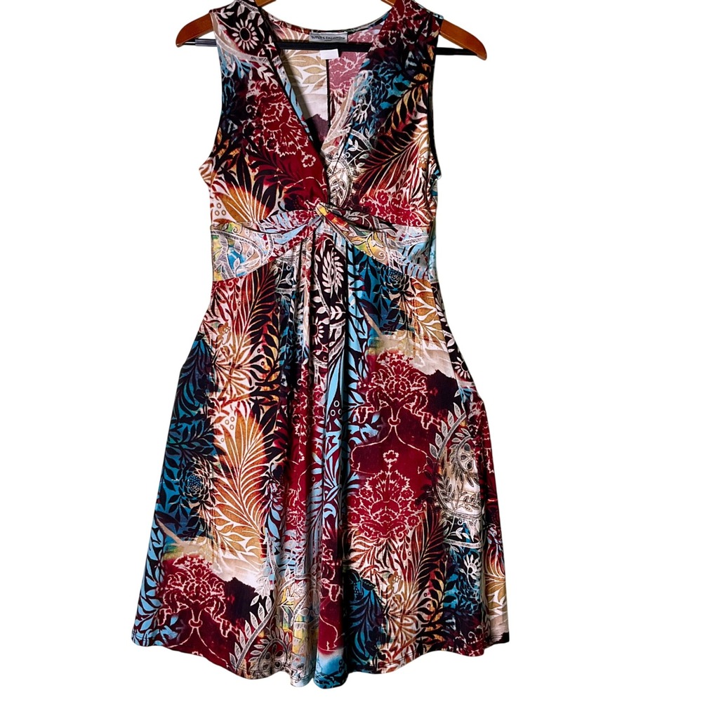 Summers Collection Hawaii Dress XL Tropical Twist Front Y2K Boho Resortwear Midi